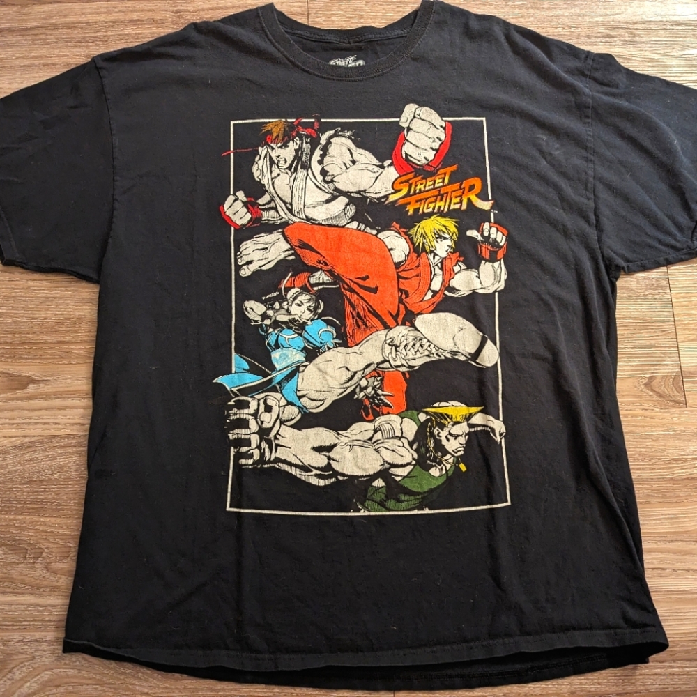 Vintage style anime street fighter graphic t shirt XXL